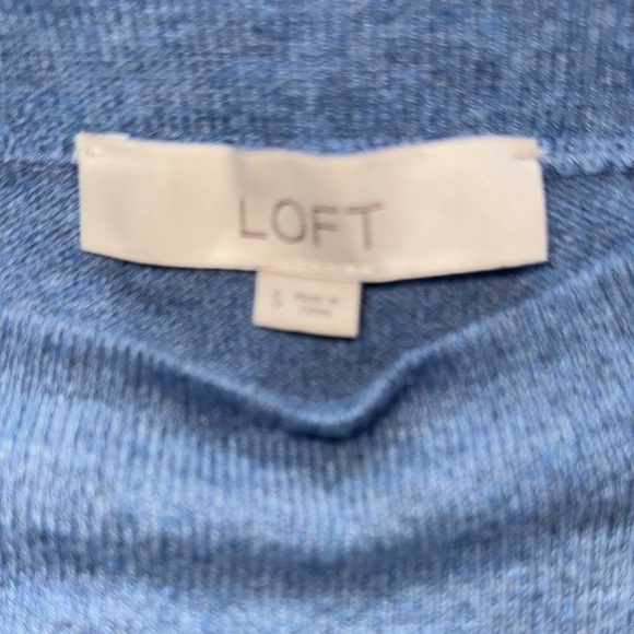 LOFT Blue Relaxed Long Sleeve Mandarin Collar Hoodie - Picture 6 of 7